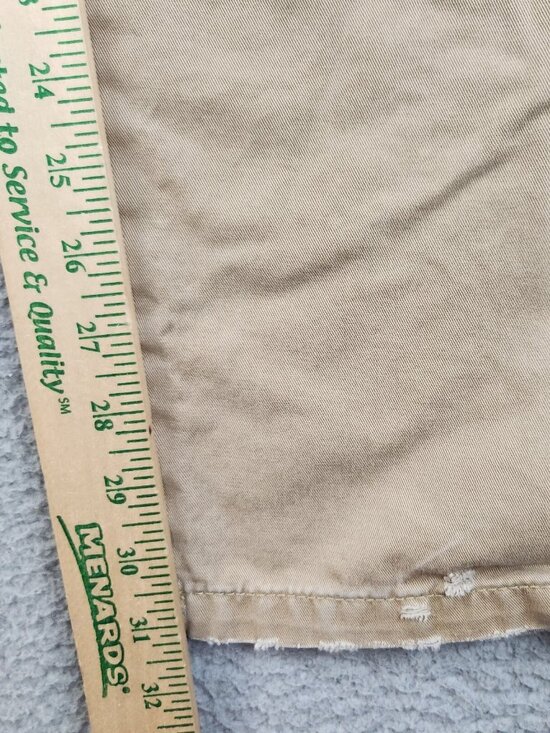 American Eagle Pants Mens 30x34 Slim Straight Chino Canvas Distressed Patched - Picture 11 of 15
